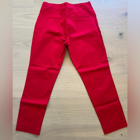 NWOT classic slip fit red cotton stretch pant with side zipper. - Picture 3 of 4